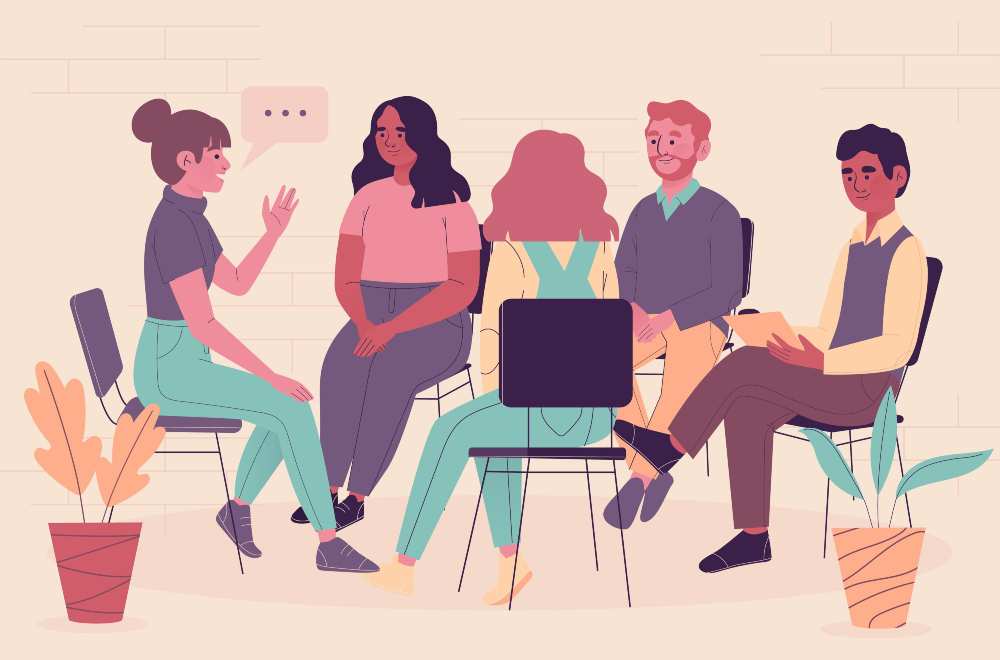 Market research team analyzing data